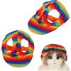 PEUTIER Cappello da Sole per Cani con Fori Orecchie, Berretto da Baseball per Cani Arcobaleno Visiera Regolabile Cani per l'Estate Traspirante Attrezzatura per Taglia Piccola Media Grande Cani (S)
