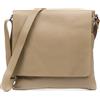 FIRENZE ARTEGIANI. Agnadello Borsa Messenger Donna Vera pelle Dollaro. 33 x 5 x 33 cm. Colore: Taupe, taupe, Utility