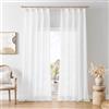 Softalker tende per interni con fettuccia 140x280 cm (LxA) tenda per camera da letto soggiorno moderne bianche Tende per finestre effetto lino semitrasparente casa decorazione, 2 pezzi
