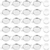 UNICRAFTALE 100set Cabochon In Acciaio Inossidabile Connettori Impostazioni con Cabochon in Vetro Trasparente Piatti Tondi Piatti Pendenti Vassoi 14mm Doppio Anello Orecchini per Creazione di Gioielli