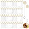 XSHAO® 100 Pz Spazzole a Sfera per Imbrattatori di Lana, Palline di Lana con Manico in Metallo, Lana Daubers per Tintura, Incollaggio e Artigianato Fai-Da-Te (15 cm)