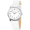 Ravel Plus - Orologio unisex resistente per l'uso quotidiano con cinturino in microfibra - Quarzo analogico giapponese - RP006L - Bianco/Colore Argento/Quadrante Bianco