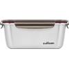 CANDL Cuitisan (Flora) contenitore ermetico per alimenti in acciaio inox con coperchio con chiusura a clip, adatto a forno e microonde, EC7-SS08, rettangolare (22,0cm x 15,7cm x 9,5cm/1800ml)