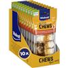 Vitakraft Delicious Chews, osso da masticare per cane, osso da masticare con pelle di manzo avvolto in carne di pollo, per occupazione, senza zuccheri aggiunti (10x 70g)