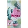 LolaPix Telo Mare Ragazza. Telo Mare. Regalo Personalizzato. Asciugamano Personalizzato. Vari Disegni e Dimensioni. Cactus