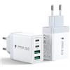 Aioneus 2 Pack Caricatore USB C,40W 4Porte Presa USB Multiplo Spina Ricarica,Muro Caricabatterie Rapido per Samsung S24 S23 S9 iPhone 16 15 14 13 12 11 Pro iPad,Carica Rapida Alimentatore Type C Adattatore