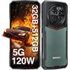 DOOGEE DK10 5G (2024) Rugged Smartphone 32GB+512GB/2TB, Dimensity 8020, 5150mAh 120W Rapida Ricarica, 6.67 AMOLED 120Hz, Telefono Indistruttibile, 50MP+64MP+16MP, IP68/69K/Dual SIM/NFC/OTG/GPS Verde