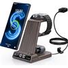 ZenGoose Caricatore Wireless per Samsung Galaxy S25 Ultra, Wireless Charger per Samsung Orologio Digitale per Samsung Galaxy Watch 8/7/Ultra/6, Caricabatterie a Induzione per Galaxy S23, Z Fold 7,Active 2,Buds