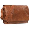 STILORD 'Elias' Borsello Uomo Tracolla Pelle Grande Borsa tracolla pelle vintage Borsa studente cuoio Cartella ufficio PC 15,6, Colore:maraska - marrone