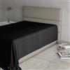 Italian Bed Linen MAX COLOR Lenzuolo sopra, 100% Cotone, Tinta unita, Nero, Singolo 150x300cm