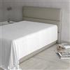 Italian Bed Linen Lenzuolo Sopra MAX COLOR Singolo 150x300 cm, 100% Cotone Made in Italy - Lenzuola Letto Singolo in Tinta Unita - BIANCO