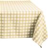 Comart - Tovaglia Square Antimacchia - Copritavolo a Quadretti Vichy 100% Poliestere - Effetto Tessuto - Resistente ai Liquidi - Lavabile in Lavatrice - Rettangolare 178x132 cm - 6 Posti - Beige