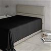 Italian Bed Linen MAX COLOR Lenzuolo sopra, 100% Cotone, Tinta unita, Nero, Piazza e mezza 180x300cm