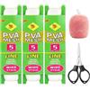 Annyswit 3 Pz 5m Pva Mesh Ricarica (Totale 15m) con Forbici 25/37 mm Ampie Borse in Pva Accessori per la Pesca Alla Carpa Sacchetti di Rete Solubili in Acqua a Rapida Dissoluzione