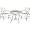 CLP Set Giardino Rustico Sheela in Ferro con Tavolo (Ø 76 cm) + 2 Sedie shabby chic