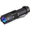 WESLITE Torcia UV 365nm, Torcia Ultravioletti Mini Torcia UV Portatile Luce Nera Zoom in Grado di Rivelatore di Denaro Verifica dei Documenti Caccia Fotografia Artistica