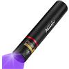 Alonefire SV16 5W Piccola Torcia UV 365nm USB Ricaricabile Ultravioletto Luce Nera Mini Macchia Minerali Denaro Rilevatore per Fluoresceina Resina di Urine con Presa Elettrica, Batteria 2000mAh