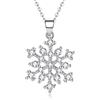LINSTER Collana con ciondolo fiocco di neve Argento sterling 925 Bianco CZ Festa invernale Moda Fiore Collana con fiocco di neve Gioielli di Natale Regali per donne Ragazze