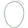 Purelei Collana di avventurina, collana da donna in acciaio inossidabile resistente, collana impermeabile di perle di avventurina naturale, lunghezza regolabile di 35-40 cm (Argento)