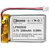 EEMB 3.7V 250mAh 502030 Lipo Batteria ricaricabile agli ioni di polimero di litio con connettore JST-Assicurarsi che la polarità del dispositivo corrisponda alla batteria prima dell'acquisto!!!