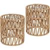 Bocguy Paralume in rattan boho - 2 pezzi vintage per lampada da tavolo, lampada a sospensione, paralume di carta, lanterna sospesa, accessorio per lampade a sospensione, lampada da soffitto