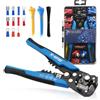 X-COTEC Pinza Spelafili Elettricista, Pinze Elettricista Automatico 3 in 1, Pinza Spellacavi Elettrici Professionale, Spellafili e Tagliafili Multifunzione, Pinza a Crimpare, per Cavi 24-10 AWG