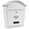 Amig - Cassetta Postale da Esterno - Cassetta Postale Classica con Serratura e Apertura per Formato DIN A4-36 x 33,5 x 10,5 cm - Acciaio - Bianco