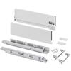Emuca - Kit cassetto per cucina o bagno con regolazione 3D, altezza 178 mm, profondità 500 mm, 60 Kg, chiusura soft, pannelli no inclusi, Acciaio, bianco