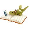 Top Collection Miniatura giardino fatato e terrario mini drago lettura statuetta, verde bianco