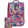Batman Schoolpack Zaino SJ Gang Unicorno Magicflip Rosa Estensibile + Astuccio 3 Zip Completo