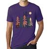 Ultrabasic Uomo Maglietta Natur Wald Mond - Nature Forest Moon - T-Shirt Stampa Grafica Divertente Vintage Idea Regalo Originale alla Moda Viola Scuro M