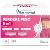 Vitarmonyl Perdere Peso 5 in 1 - Controllo della Linea - Brucia Grassi - Drenante Forte - Per il Metabolismo e Peso Forma - Con Glucomannano, Guaranà e Tè Verde - Confezione 40 Capsule - Vitarmonyl