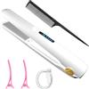 LOUIKAY Piastra per Capelli Senza Filo, 2 in 1 Piastra e Arricciacapelli Cordless, Piastra Riscaldante PTC con Temperature 3 Livelli Piastra da Viaggio con Funzione Ricaricabile USB Portatile 2600mAh (Bianco)