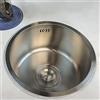 XUNFAKEJI Lavabo Rotondo Lavello Cucina Inox, Vasca Singola in Acciaio Inox Spazzolato Lavello da Incasso, Lavello Residenziale in Acciaio Inossidabile 304con kit di Scarico e Filtro a Cestello (40cm,A)