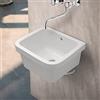Inbagno Pilozzo lavatoio da parete 46x38 cm, in ceramica bianca lucida resistente agli acidi, ideale per ambienti esterni ed interni (46 x 38 x 24 cm)