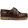 PAYMA - Scarpe da Barca Uomo Donna Bambino in Pelle Speciale Oliata. Fatto in Spagna. Classici a Strappo. Suola in Gomma Caramella. Colore: Marrone Strappo. Taglia EU 42