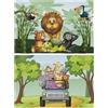 KAÏDENSÏ Tovagliette Merenda Scuola Bambini - 2xTovaglietta Giungla Bambino 30x45 cm - Tovaglietta in Tessuto da Scrivania