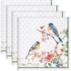 Arquiel Tovaglioli Uccelli Ramo Set di 4, Tovaglioli di Stoffa 100% Cotone Riutilizzabili Morbido Tovaglioli da Tavola Perfetto per Feste, Casa, Cucina, Caffè, Ristoranti, Matrimoni(45×45cm)