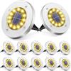 JIMACRO Luci Solari Giardino Esterno, 12 LEDs Lampade Solari da Esterno da Terra, 12 Pezzi Impermeabile Luce Sepolta Solare Incasso Faretti a Terra per Prato, Vialetto, Scala, Paesaggio
