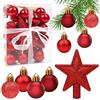 Aurasky Palline di Natale Rosso, 30pcs Mini Palline Albero Natale, 3CM Palla di Natalizie, Decorazioni Albero di Natale, Palline di Plastica Decorazioni, per Natale Vacanze Feste Decorazioni