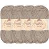 BambooMN JubileeYarn - Gomitolo di filato sportivo in cotone di bambù, 4 matasse, 50 g/matassa, colore: marrone sabbia