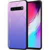 Cadorabo Custodia compatibile con Samsung Galaxy S10 5G in ROSA - BLU - Coperchio protettivo bicolore in silicone TPU e retro in vetro temperato
