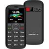 Majestic SILENO 28 - Senior phone DUAL SIM, display 1,77" a colori, Wireless audio, fotocamera, torcia LED, tasto SOS, Base di ricarica, Nero