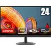 Lenovo D24-20 Monitor - Display 23.8 FullHD (1920x1080, VA, 4 ms, 75Hz, Input HDMI+VGA, Cavo VGA, FreeSync) Inclinazione regolabile - Raven Black