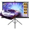 Todeco Telo Proiettore 60 Pollici con Treppiedi, Telo Per Videoproiezioni 16:9, Per il cinema home Theater Indoor Outdoor Projector Movie Screen, 130 x 75 cm