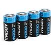 ABSINA 4x Batterie CR123A 3V al litio per fotocamere e molto altro - Batteria CR123A 3V sigillata e duratura - Batteria CR123 da 1300mAh - Pile CR123A, batteria CR123A 3V al litio, CR 123A batteria