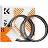 K&F Concept 2 pcs Anello Adattatore Step-Up da 52mm a 55mm, Filtro Anello Adattatore con Un Panno di Pulizia