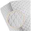 PARAMAISON Coprimaterasso in Spugna Jacquard, Antiacaro e Anallergico| 175x200 cm - Bianco
