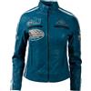 Aviatrix QOOC - Giacca da motociclista da donna in vera pelle super morbida con colletto, Blu denim, L