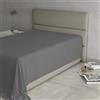 Italian Bed Linen Lenzuolo Sopra MAX COLOR Piazza e Mezza 180x300 cm, 100% Cotone Made in Italy - Lenzuola Letto Piazza e Mezza in Tinta Unita - GRIGIO SCURO